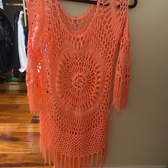 Vibrant Crochet Fringe Cover-Up - Picture 4 of 4